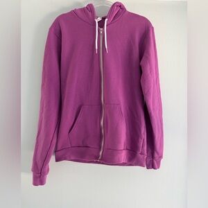 American Apparel Lavender Zip Up Hoodie size Large